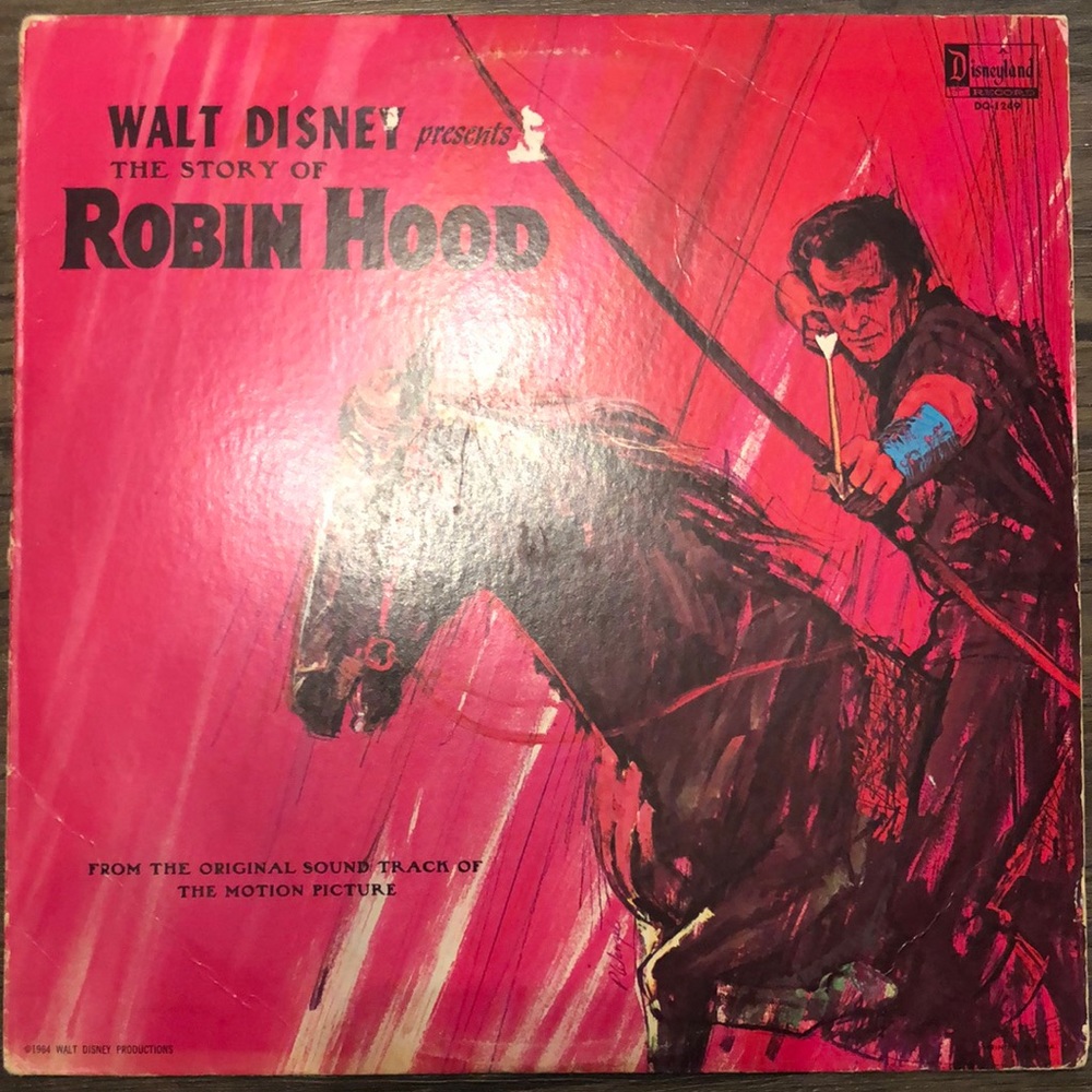 Vintage Walt Disney the story of robin hood vinyl record 1963 LP